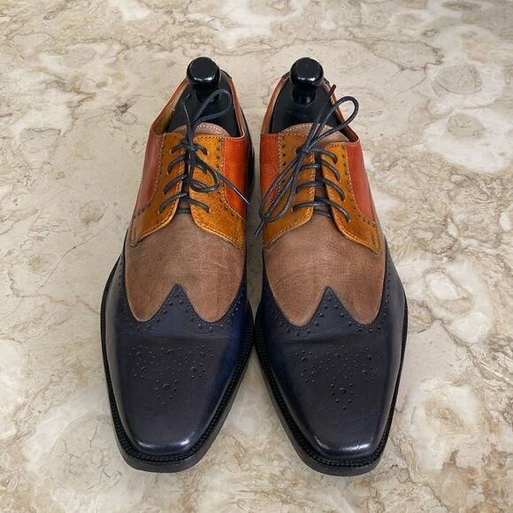 Melvin & Hamilton Jeff 14 Handcrafted Multi Colour Leather Derby Dress Shoes - Picture 2 of 16